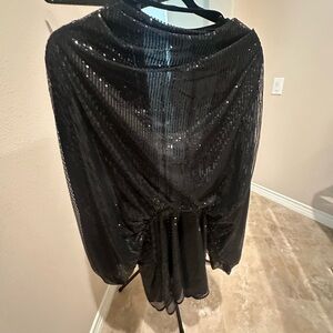 Asos dress worn once black sequins US10